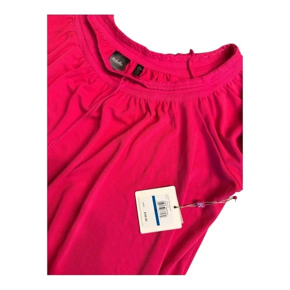 Rafaella short sleeve scoop neck jersey blouse Pink Peacock - Picture 3 of 5